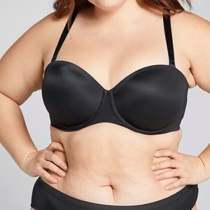 Cacique by Lane Bryant Lightly Lined Multi-Way Strapless Bra Black Size 44C.